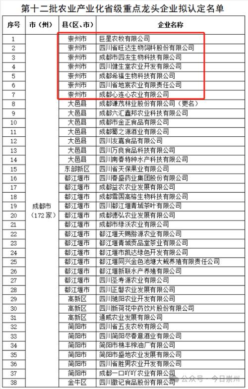 崇州市制造有限公司（崇州市企业名录）